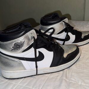 Nike Black and Silver High-Top Sneakers